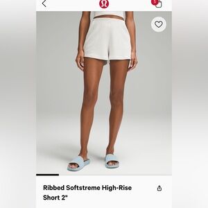 NWTO lululemon Ribbed Softstreme HR Short 2” . Size 8 . Color Bone